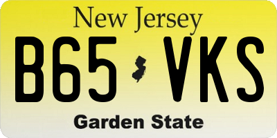 NJ license plate B65VKS