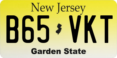 NJ license plate B65VKT