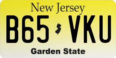 NJ license plate B65VKU