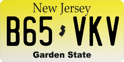 NJ license plate B65VKV