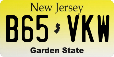 NJ license plate B65VKW