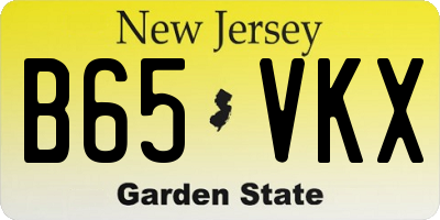 NJ license plate B65VKX