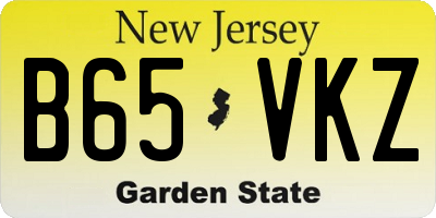 NJ license plate B65VKZ