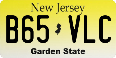 NJ license plate B65VLC