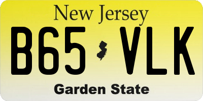 NJ license plate B65VLK