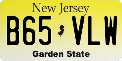 NJ license plate B65VLW
