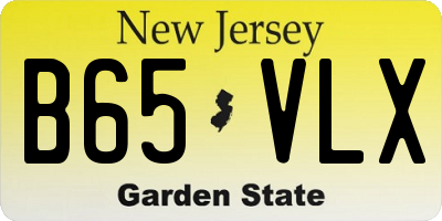 NJ license plate B65VLX