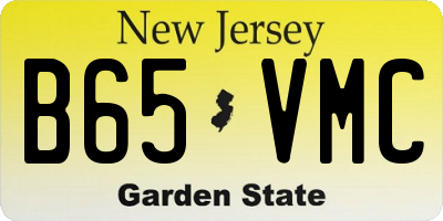 NJ license plate B65VMC