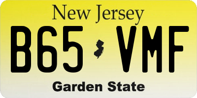 NJ license plate B65VMF