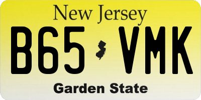 NJ license plate B65VMK
