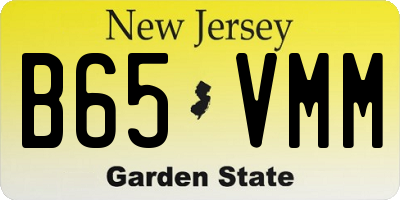 NJ license plate B65VMM