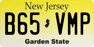 NJ license plate B65VMP