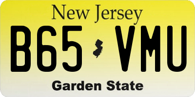 NJ license plate B65VMU
