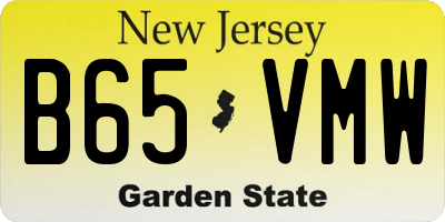 NJ license plate B65VMW