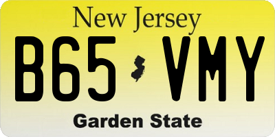 NJ license plate B65VMY