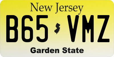 NJ license plate B65VMZ