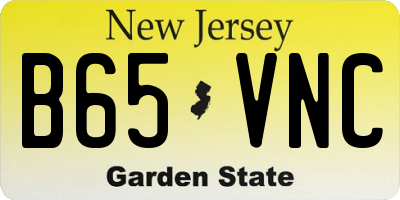 NJ license plate B65VNC