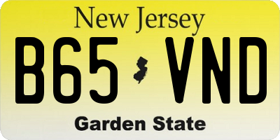 NJ license plate B65VND