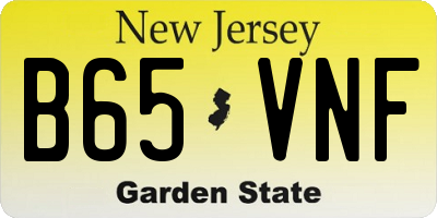 NJ license plate B65VNF
