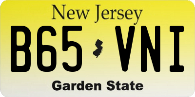 NJ license plate B65VNI