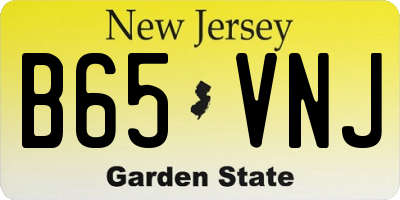 NJ license plate B65VNJ