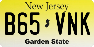 NJ license plate B65VNK