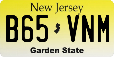 NJ license plate B65VNM
