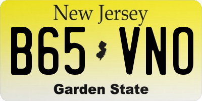 NJ license plate B65VNO