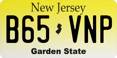 NJ license plate B65VNP
