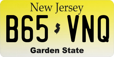 NJ license plate B65VNQ