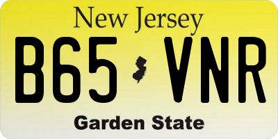 NJ license plate B65VNR