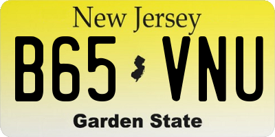NJ license plate B65VNU