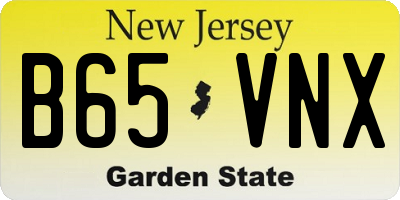 NJ license plate B65VNX