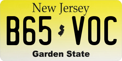 NJ license plate B65VOC