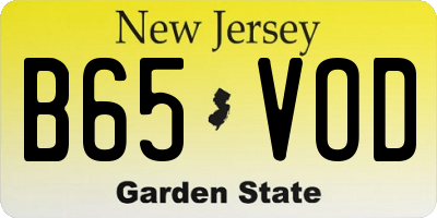 NJ license plate B65VOD