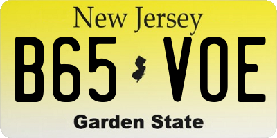NJ license plate B65VOE