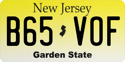 NJ license plate B65VOF