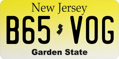 NJ license plate B65VOG