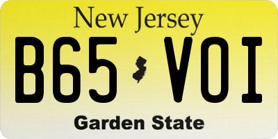 NJ license plate B65VOI