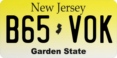 NJ license plate B65VOK