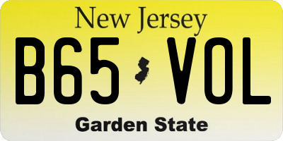 NJ license plate B65VOL