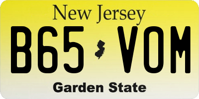 NJ license plate B65VOM