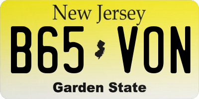 NJ license plate B65VON