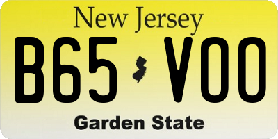 NJ license plate B65VOO
