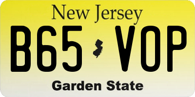NJ license plate B65VOP