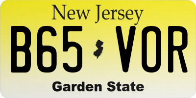 NJ license plate B65VOR