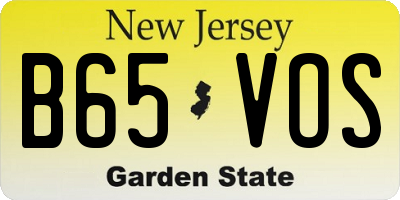 NJ license plate B65VOS