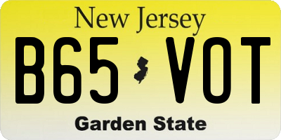 NJ license plate B65VOT