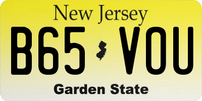 NJ license plate B65VOU