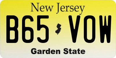 NJ license plate B65VOW